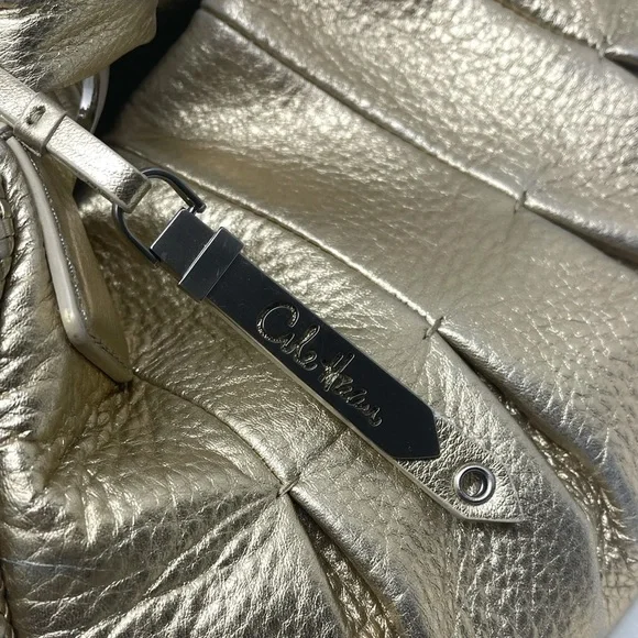 Cole Haan Metallic Gold Soft Leather Bucket Bag